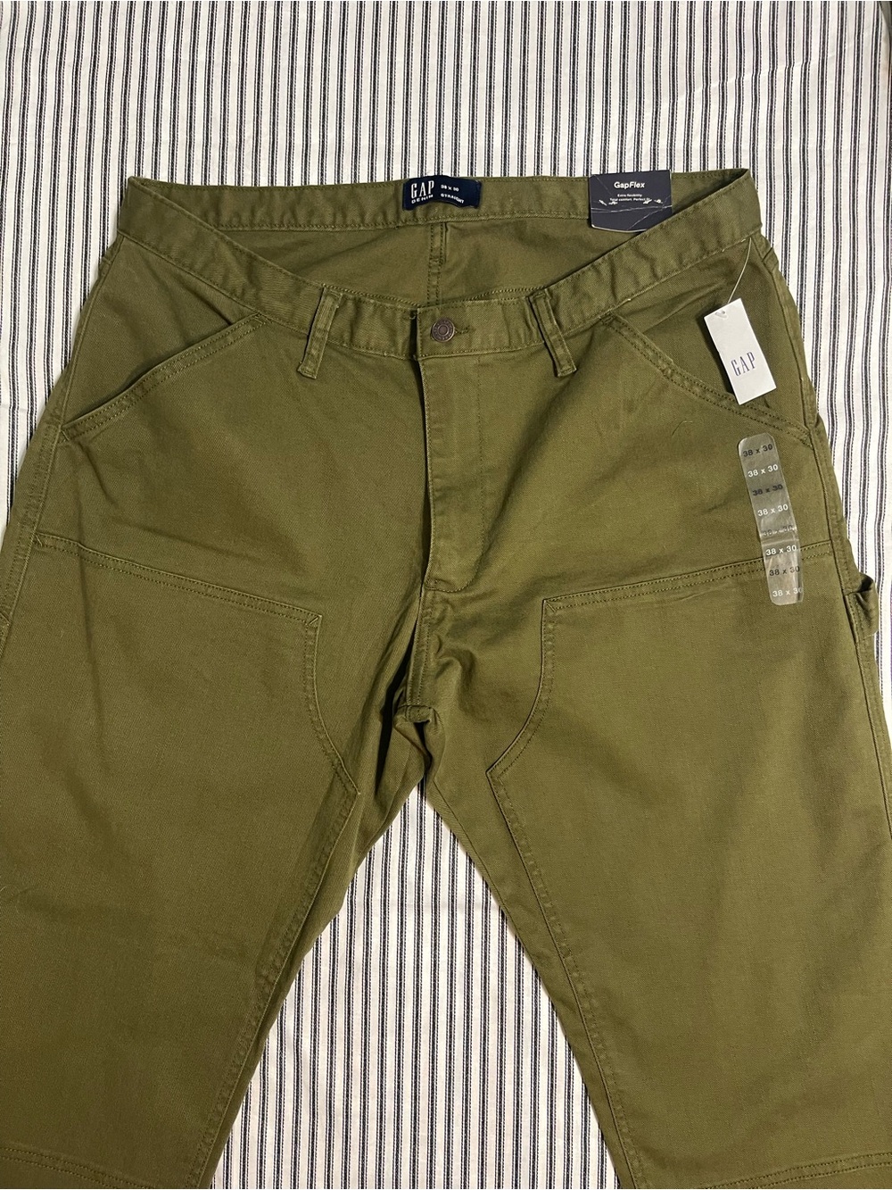 GAP Men's Olive Green Straight Carpenter Jeans